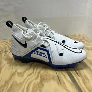 Nike Alpha Menace Pro 3 Mid Men's 17 White Royal Blue football cleats CT6649-101